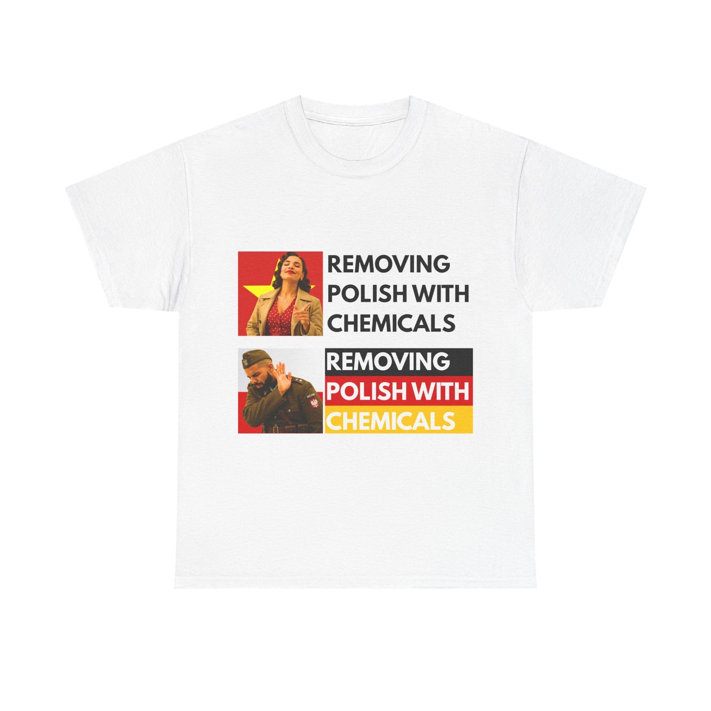 Removing polish with chemicals.